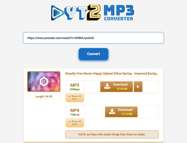 YT2MP3-在線Youtube視頻下載工具