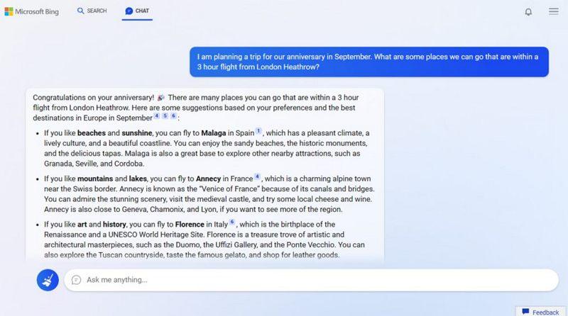 微軟推出使用升級版 ChatGPT AI 的 Bing 和 Edge 瀏覽器