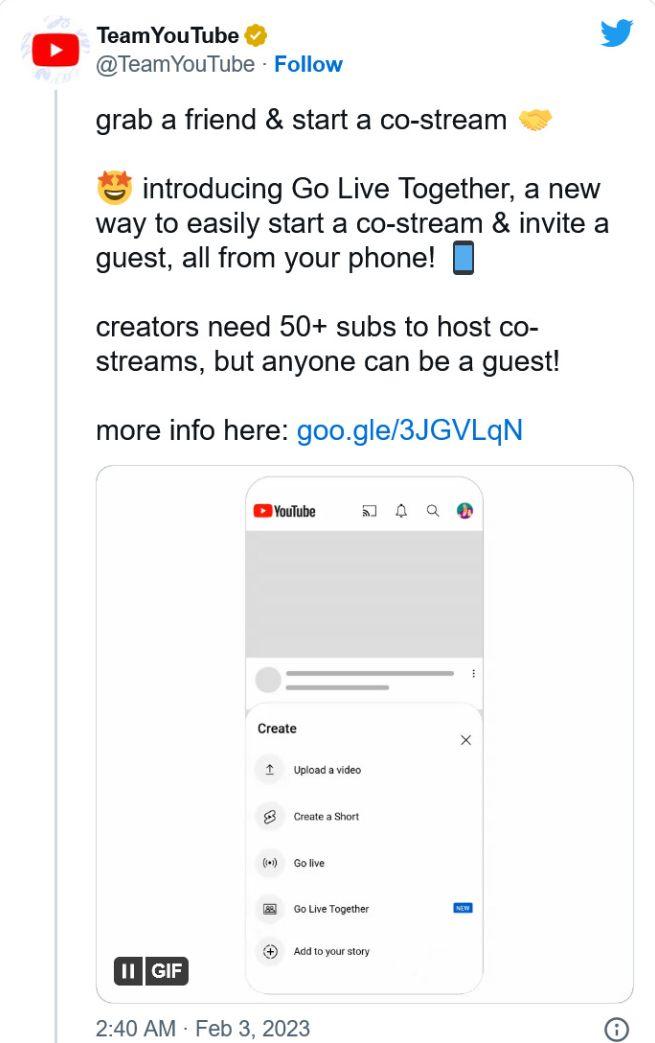 YouTube 全新功能：在 iPhone 上與朋友合作直播