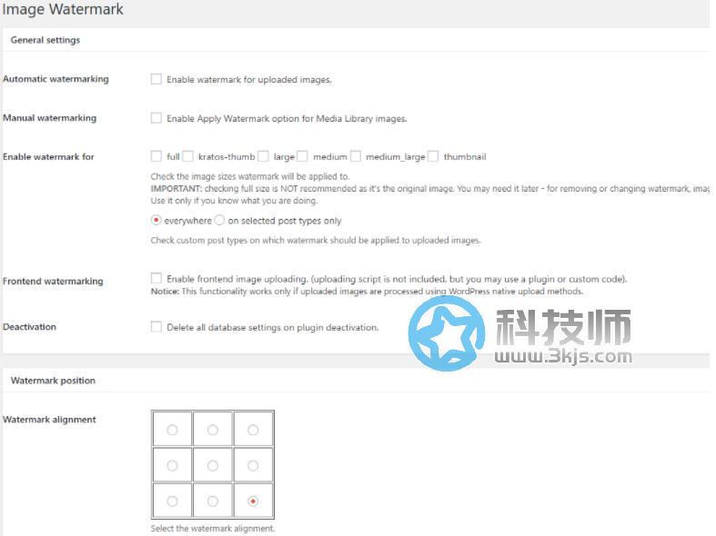 Image Watermark - wp上傳圖片自動添加水印工具
