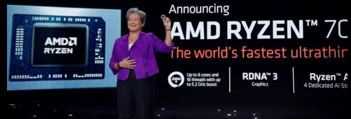 AMD Ryzen 7040 發(fā)布：宣稱比 M1 Pro 快30%且續(xù)航達30小時