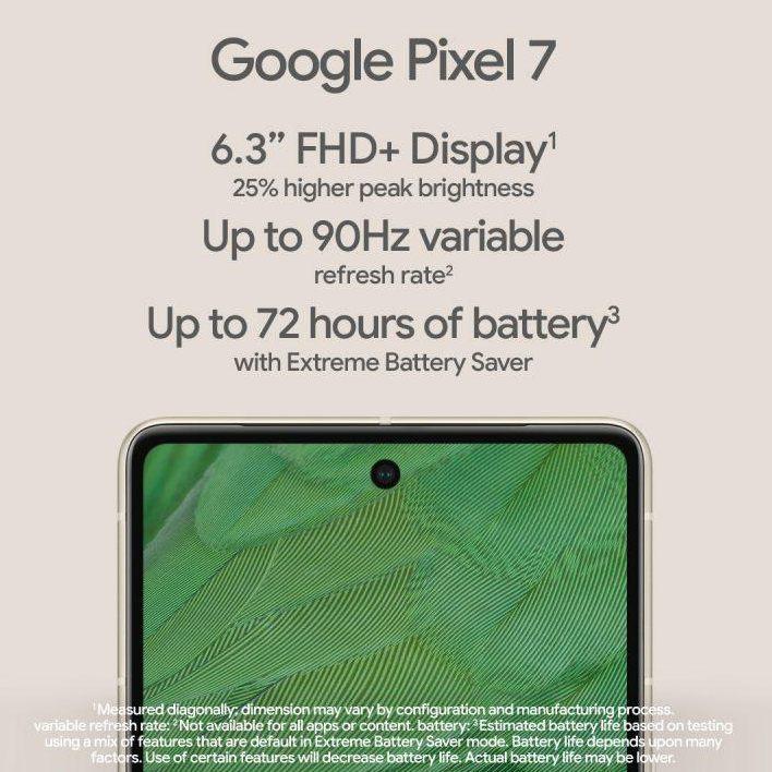 Google Pixel 7 主打親民旗艦手機：6.3寸90Hz刷新率屏幕