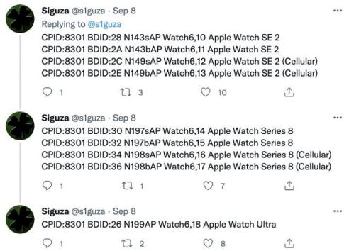 新款 Apple Watch 搭載的S8芯片據(jù)稱與前兩代的CPU處理器相同