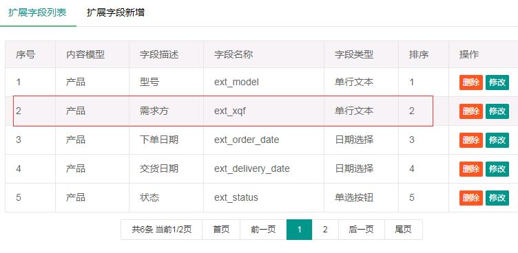 PbootCMS后臺內容列表增加自定義字段顯示