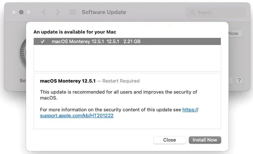 蘋果推出 macOS Monterey 12.5.1 固件更新：修復兩大緊急安全漏洞