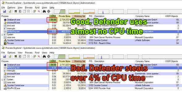 Windows Defender被證實顯著影響Intel CPU性能