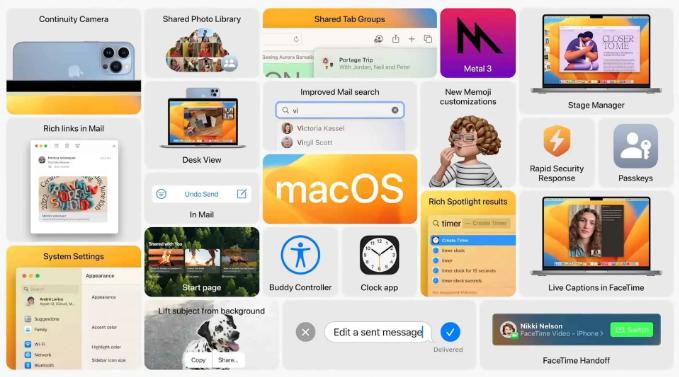 蘋果macOS Ventura發布：蘋果macOS Ventura新功能一覽
