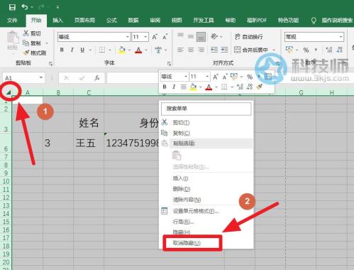excel表格隱藏的行怎么恢復(excel表格取消隱藏的方法)