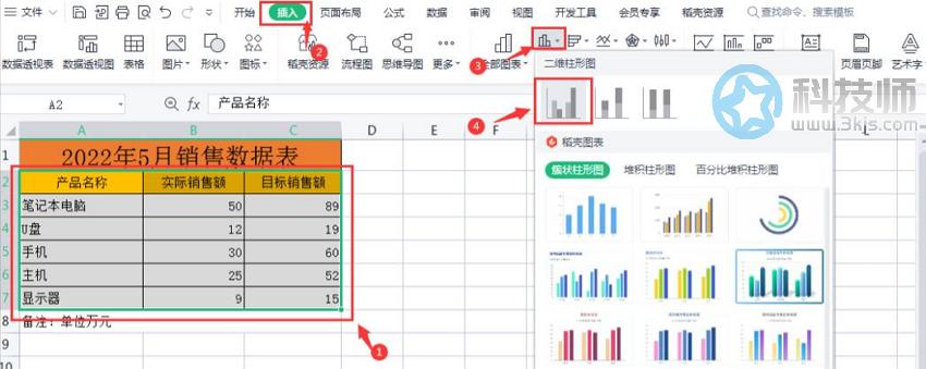 wps怎么做柱狀圖(wps柱狀圖制作教程)