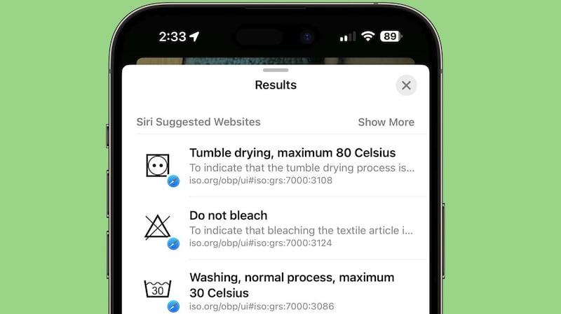 iOS 17 加入實用的智能生活功能：教你識別洗衣符號