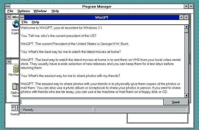 Windows 3.1 已經可以運行 ChatGPT