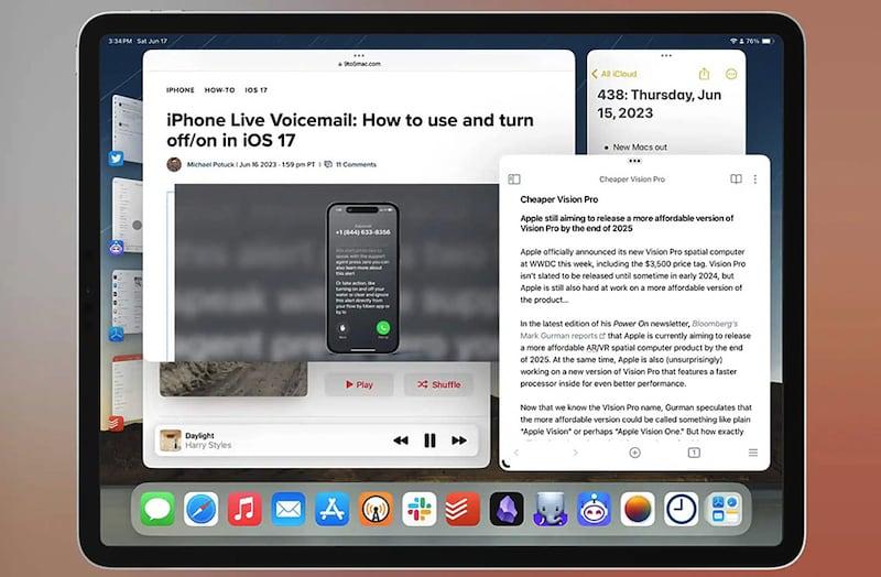 iPadOS 17全新臺(tái)前調(diào)度體驗(yàn)：窗口自由調(diào)整并支持外接鏡頭
