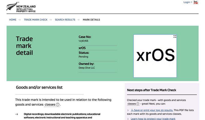 蘋果注冊 xrOS 商標 : 為虛擬現實頭戴設備做準備