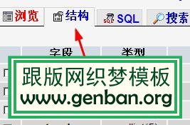 進入dede_arctype表然后選擇結構