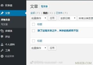 WordPress后臺文章列表中只顯示作者自己的文章